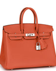 HMS Birkin 25 Orange Togo Palladium Hardware