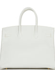 Top Quality HMS Birkin 35 White Clemence Gold Hardware