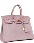 Vintage HMS Birkin 35 Lilac Doblis Gold Hardware