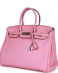 Top Quality HMS Birkin 35 Bubblegum Togo Palladium Hardware