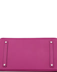 HMS Special Order (HSS) Birkin 35 Rose Pourpre Verso Swift Brushed Palladium Hardware