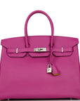 HMS Special Order (HSS) Birkin 35 Rose Pourpre Verso Swift Brushed Palladium Hardware