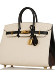HMS Special Order (HSS) Birkin Sellier 25 Craie and Black Epsom Gold Hardware