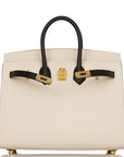 HMS Special Order (HSS) Birkin Sellier 25 Craie and Black Epsom Gold Hardware