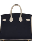 HMS Special Order (HSS) Birkin 25 Bleu Nuit and Craie Togo Gold Hardware