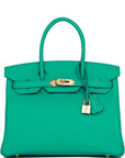 HMS Birkin 30 Vert Jade Epsom Gold Hardware