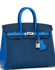 HMS Special Order (HSS) Birkin 25 Bleu Hydra and Bleu Saphir Chèvre Brushed Palladium Hardware