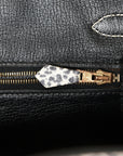 Vintage HMS Birkin 30 White Dalmatian Buffalo Gold Hardware