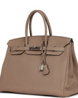 Top Quality HMS Birkin 35 Gris Tourterelle Togo Palladium Hardware