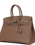Top Quality HMS Birkin 35 Etoupe Togo Palladium Hardware