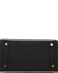 HMS Special Order (HSS) Birkin 25 Black and White Clemence Gold Hardware