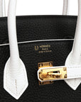 HMS Special Order (HSS) Birkin 25 Black and White Clemence Gold Hardware
