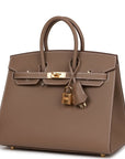 HMS Birkin Sellier 25 Etoupe Epsom Gold Hardware