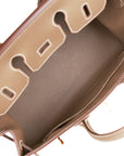 HMS Birkin Sellier 25 Etoupe Epsom Gold Hardware