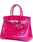 HMS Special Order (HSS) Birkin 30 Rose Scheherazade Shiny Niloticus Crocodile Gold Hardware