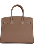HMS Birkin 30 Etoupe Togo Gold Hardware