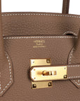 HMS Birkin 30 Etoupe Togo Gold Hardware