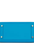 HMS Birkin Sellier 25 Bleu Frida Epsom Gold Hardware