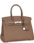 HMS Birkin 30 Etoupe Togo Palladium Hardware