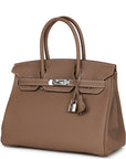 HMS Birkin 30 Etoupe Togo Palladium Hardware