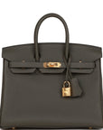 HMS Birkin 25 Vert de Gris Togo Gold Hardware