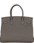 HMS Birkin 30 Gris Meyer Togo Gold Hardware