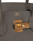 HMS Birkin 30 Gris Meyer Togo Gold Hardware