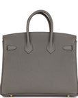 HMS Birkin 25 Gris Meyer Togo Gold Hardware
