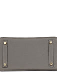HMS Birkin 25 Gris Meyer Togo Gold Hardware