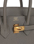 HMS Birkin 25 Gris Meyer Togo Gold Hardware