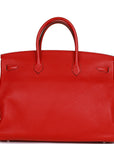 Top Quality HMS Birkin 40 Rouge Casaque Togo Palladium Hardware
