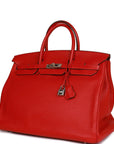 Top Quality HMS Birkin 40 Rouge Casaque Togo Palladium Hardware