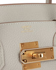 HMS Birkin 30 Gris Perle Togo Gold Hardware