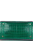 HMS Special Order (HSS) Birkin 30 Emerald and Rose Scheherazade Shiny Niloticus Crocodile Brushed Gold Hardware