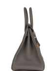 HMS Birkin 35 Gris Meyer Togo Gold Hardware