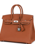 HMS Birkin 25 Gold Togo Palladium Hardware
