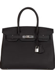 HMS Birkin 30 Black Togo Palladium Hardware