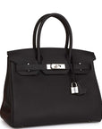 HMS Birkin 30 Black Togo Palladium Hardware