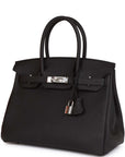HMS Birkin 30 Black Togo Palladium Hardware