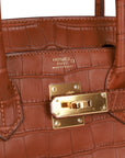 HMS Birkin 30 Gold Matte Alligator Gold Hardware