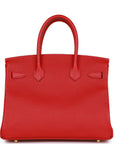 HMS Birkin 30 Rouge Casaque Epsom Gold Hardware