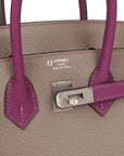 HMS Special Order (HSS) Birkin 25 Gris Asphalte and Anenome Togo Brushed Palladium Hardware