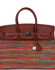 Top Quality HMS Birkin 35 Vibrato Rouge H Boxcalf Palladium Hardware