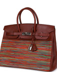 Top Quality HMS Birkin 35 Vibrato Rouge H Boxcalf Palladium Hardware