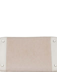Top Quality HMS Birkin 35 White Gulliver and Toile H Palladium Hardware