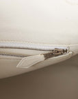 Top Quality HMS Birkin 35 White Gulliver and Toile H Palladium Hardware