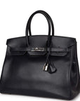 Vintage HMS Birkin 35 Bleu Navy Box Palladium Hardware