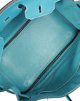 Top Quality HMS Birkin 35 Bleu Jean Togo Palladium Hardware