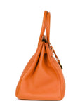 Top Quality HMS Birkin 35 Orange H Togo Gold Hardware