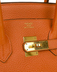 Top Quality HMS Birkin 35 Orange H Togo Gold Hardware